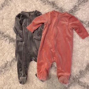 Velour Footie Pajamas